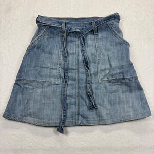 Current/Elliott Denim Skirt Wrap Tie Waist Blue‎ Ocean Wash Women's Size 2